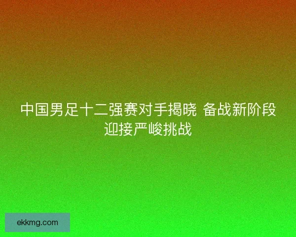 中国男足十二强赛对手揭晓 备战新阶段迎接严峻挑战